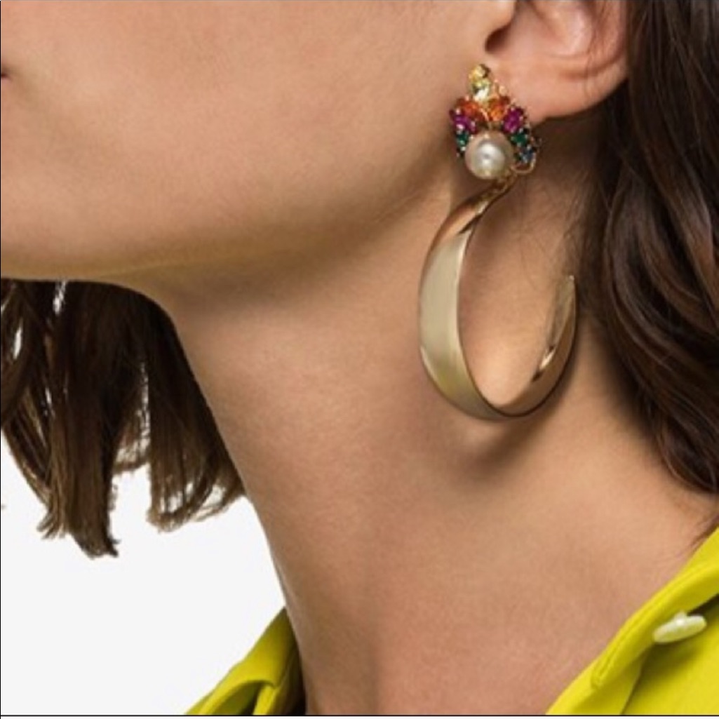 Anton Heunis Crystal Cluster Hoop Earrings